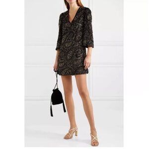Alice + Olivia Riska beaded paisley velvet dress